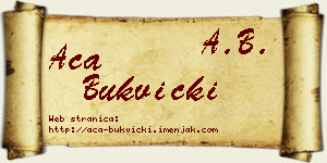 Aca Bukvički vizit kartica